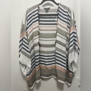 Natural Reflections Striped Cape style top